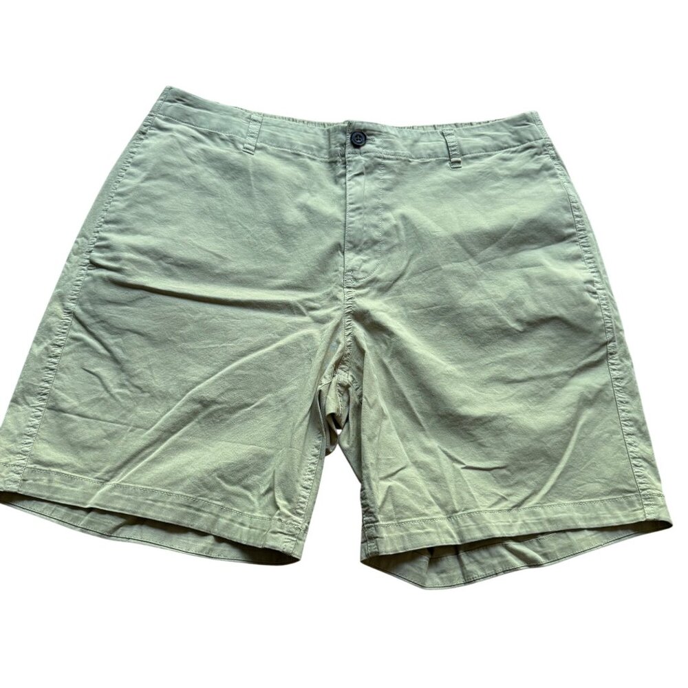 Bonobos Mens Size Large Khaki Tan Cotton Blend Flat Front Casual Chino Shorts
